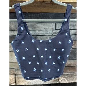 Women’s THE UPSIDE Blue Graphic Sports Bra Crop Top Size S *A1